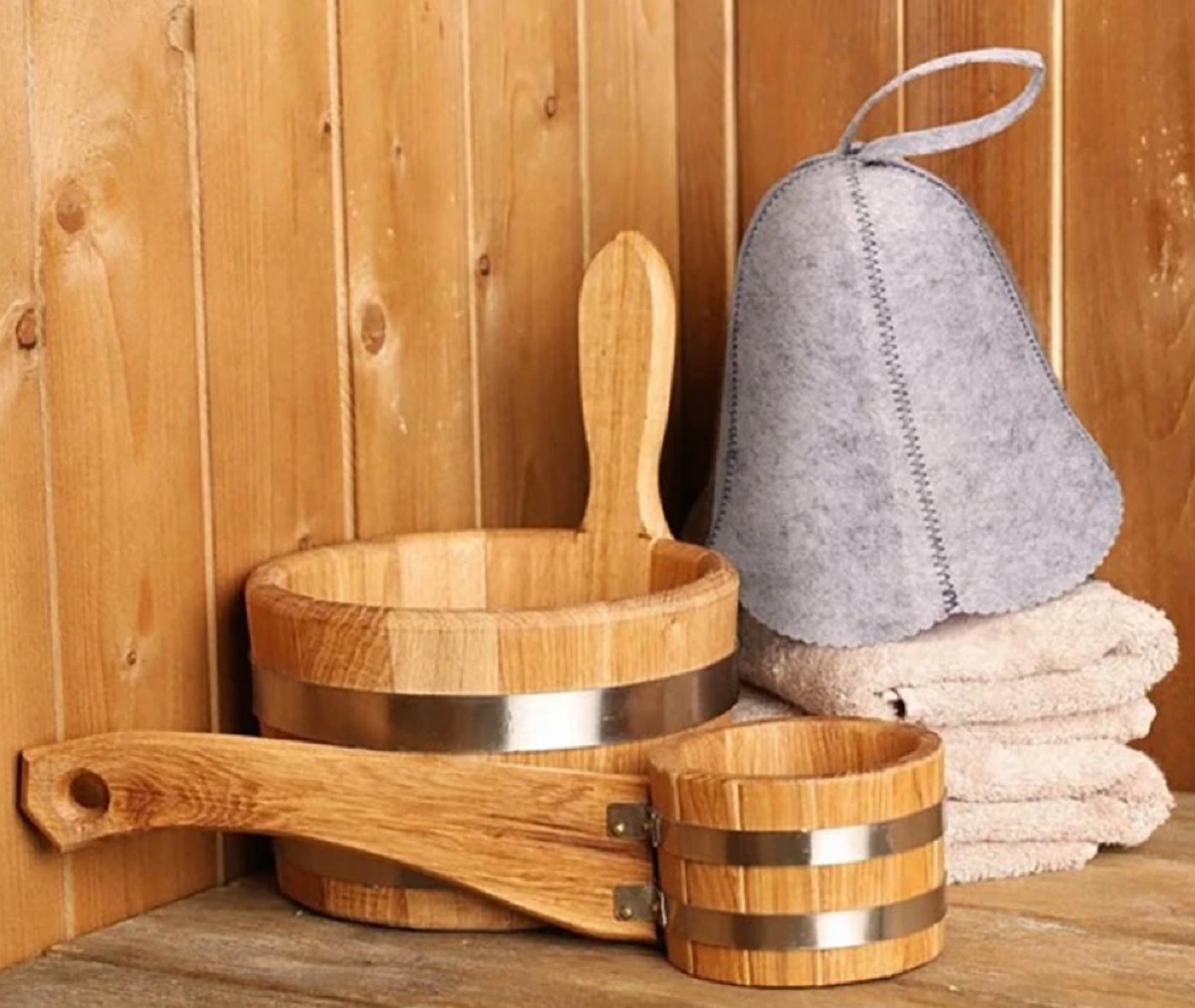 Špeciálny plstený klobúk do sauny